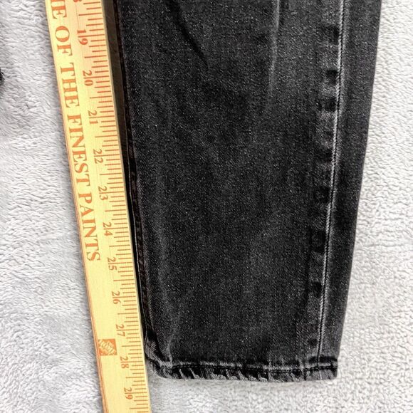 American Eagle Mom Jeans 4‎ Long Black Distressed Denim Womens - Picture 7 of 11